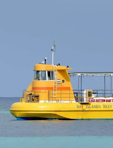 Tour en barco con fondo de cristal - Glass boat en Roatán